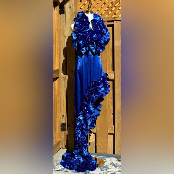 🆕 BRONX & BANCO 🧿 NWOT Aurora Cobalt Blue Gown, Sz XL / US 10 - Picture 8 of 16